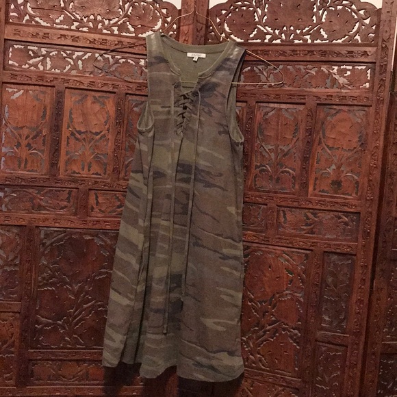 Z Supply Dresses & Skirts - Camo lace up mini dress